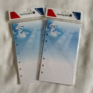 Morning Glory Blue Bear Lined Notes Refill Planner Paper